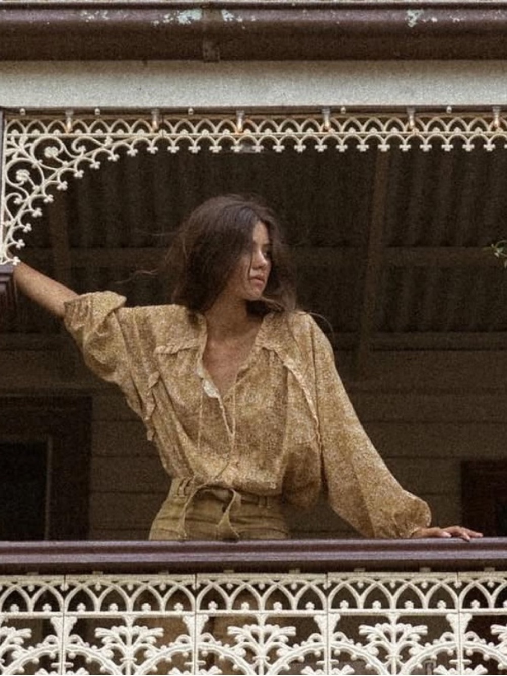 Golden Brown the Label the Valley Blouse top NWT